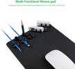 premium-textured mouse pad with non-slip rubber base, cord manager part/phone & pencil holder/ruler measuring - 10.7¡á7.9 inches for laptop, computer & pc logo