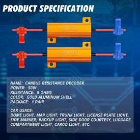 img 1 attached to Eliminate Headlight & License Plate Light Errors With TUINCYN 50W LED Load Resistors & Flash Capacitor Decoder Wire: DIY 4 Piece Kit