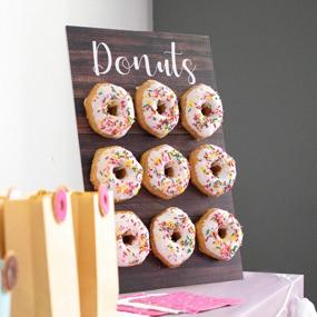 img 3 attached to Rustic Wood Donut Wall Display Stand - Perfect For Weddings, Birthdays & Baby Showers!