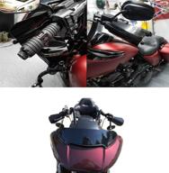 🏍️ qingjie black motorcycle handguard hand guard wind cold protector for harley sportster touring street glide road king electra glide (2007-2020) - compatible with windshield logo