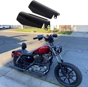 img 1 attached to 🏍️ QINGJIE Black Motorcycle Handguard Hand Guard Wind Cold Protector for Harley Sportster Touring Street Glide Road King Electra Glide (2007-2020) - Compatible with Windshield