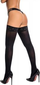 img 1 attached to HONENNA Semi Sheer Thigh High Stockings With Lace Top - Stay Up Lingerie In Size A-D