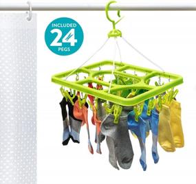 img 4 attached to Artmoon Remark Laundry Drying Hanging Rack With 24 Clips - Strong Clothespins (15.2 X 11.6 X 13.8) Indoor Outdoor Airer Dryer For Drying Baby Clothes, Lingerie, Underwear, Hat, Scarf, Socks, Gloves