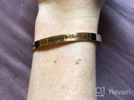 img 1 attached to Engraved Friendship Journey Cuff Bracelet - NewChiChi Inspirational Jewelry review by Matt Tito