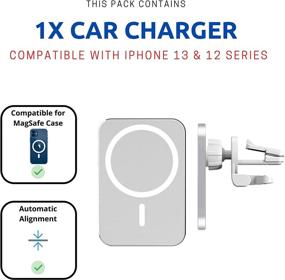 img 3 attached to 🔌 Aporia - Qi-Compatible MagSafe Car Charger for Apple iPhone 13 and 12 Mini Pro Max, Magnetic Wireless Fast Charging Phone Mount (White Square with Air Vent Compatibility)