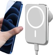 🔌 aporia - qi-compatible magsafe car charger for apple iphone 13 and 12 mini pro max, magnetic wireless fast charging phone mount (white square with air vent compatibility) logo