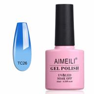 aimeili color changing gel nail polish - moody blues (tc26) 10ml - soak off for uv/led nails, chameleon formula responds to temperature logo