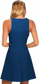 img 3 attached to Women'S Sweet And Cute Sleeveless Racerback Flared Swing A-Line Waist Hollow Out Summer Short Dress