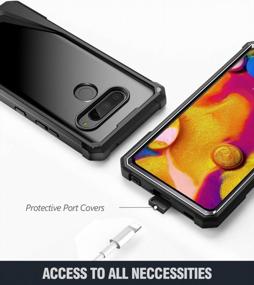 img 1 attached to Poetic Guardian LG V40 Case With Scratch Resistant Back And Built-In-Screen Protector - Rugged Clear Hybrid Bumper Case For LG V40 ThinQ (2018) In Black