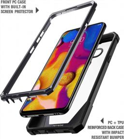 img 2 attached to Poetic Guardian LG V40 Case With Scratch Resistant Back And Built-In-Screen Protector - Rugged Clear Hybrid Bumper Case For LG V40 ThinQ (2018) In Black