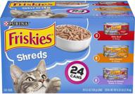 purina friskies gravy wet cat food variety pack, shredded beef, chicken, and turkey with cheese dinner - (24) 5.5 oz. cans логотип