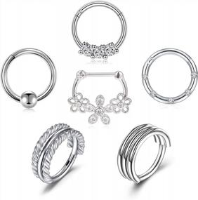 img 4 attached to Stainless Steel 16G Septum Horseshoe Rings For Women And Men - Ideal For Cartilage, Helix, Tragus, Conch, Lip, Nose & Smiley Piercings - Stylish Nose Rings And Earrings For All Occasions!