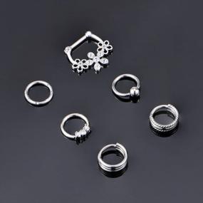 img 3 attached to Stainless Steel 16G Septum Horseshoe Rings For Women And Men - Ideal For Cartilage, Helix, Tragus, Conch, Lip, Nose & Smiley Piercings - Stylish Nose Rings And Earrings For All Occasions!