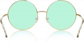 img 1 attached to Большие круглые очки в стиле ретро с красочными линзами в стиле хиппи от SunnyPro