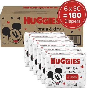 img 3 attached to 👶 Convenient One Month Supply: Huggies Snug & Dry Size 4 Baby Diapers (180 Ct)