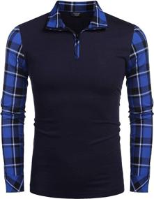 img 4 attached to Coofandy Casual Sleeve Zipper Shirts Men's Clothing : Shirts