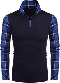 img 3 attached to Coofandy Casual Sleeve Zipper Shirts Men's Clothing : Shirts