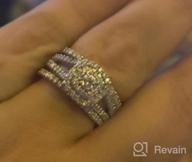 img 1 attached to 10K White Gold 1.25Ct Diamond Engagement Cushion Halo Wedding Ring Trio Set review by Satish Simone