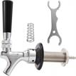 mrbrew draft beer shank faucet kit: no leak, stainless core tap w/ self-closing spring spanner wrench & hose clamp dispenser logo