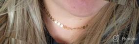 img 6 attached to Dainty Handmade Gold Choker with Layered Beads, Heart Charm and White Opal Accent - 14K Gold Fill Necklace by Fettero