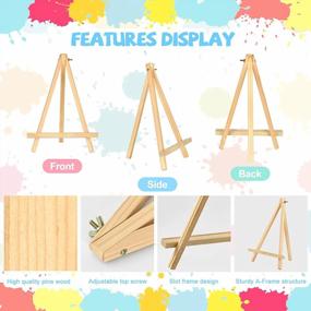 img 2 attached to Dolicer Kids Paint Easel Art Set 15Pcs Kids Painting Set Includes Wood Tabletop Easel, 2 Blank Canvases, 6 Tubes Acrylic Paints, 3 Brushes, Palette, Smock, Color Guide, Art Canvas Paint Set For Kids