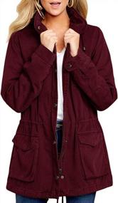 img 4 attached to Women'S Military Safari Anorak Jacket Hooded Zip-Up Parka Drawstring Coat With Pockets