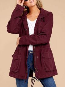 img 1 attached to Women'S Military Safari Anorak Jacket Hooded Zip-Up Parka Drawstring Coat With Pockets
