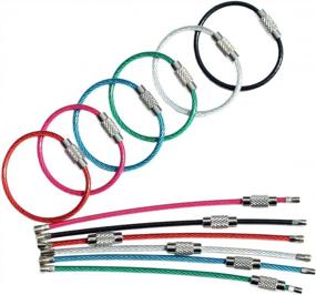 img 4 attached to Heavy Duty Stainless Steel Keychain Rings - Pack Of 12 With 4-Inch Cable Length