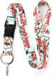 personalized lanyard with hiroshige cherry blossoms design - customizable text - buckle and flat ring attachments - made in the usa logo