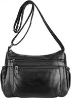 ayliss women's casual shoulder bag retro soft pu leather crossbody messenger handbag logo