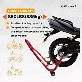 img 1 attached to 🏍️ Donext 850LB Motorcycle Stand: Sport Bike Rear Wheel Lift Swingarm Paddock Stands Red, U - Premium Quality!