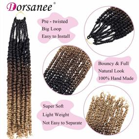 img 1 attached to 8-Packs Of 18-Inch Pre-Twisted Passion Twist Crochet Hair Extensions In 1B/30/27 - Dorsanee Passion Twists For Black Women, Pre-Looped Synthetic Braiding Hair For Stylish Looks