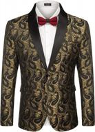 coofandy mens floral tuxedo jacket paisley shawl lapel suit blazer jacket for dinner,prom,wedding логотип