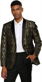 img 3 attached to COOFANDY Mens Floral Tuxedo Jacket Paisley Shawl Lapel Suit Blazer Jacket For Dinner,Prom,Wedding