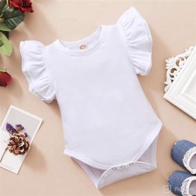 img 3 attached to 👶 Adorable Ruffle Sleeveless T-Shirt for Toddler Baby Girls - Stylish Solid Cotton Blouse by LYSMuch