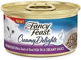 img 1 attached to Fancy Feast Purina Creamy Delight Chicken Feast with Real Milk in Creamy Sauce - 3 oz, Pack of 6 Cans