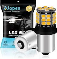 🚦 alopee - 2-pack 1056 bau15s 7507 12496 1156py py21w super bright amber/yellow non-polarity 2835 39-smd 9-30v led car replacement lights for turn signal light blinker bulb логотип