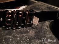 img 1 attached to HYRISON Genuine Leather Automatic Buckle Black Men's Accessories for Belts review by Carson Zoberman