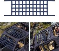 rugged navy blue cargo mesh net: securely restrain baggage on your jeep wrangler (1987-2022, 2 door/4 door) logo