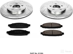 img 2 attached to Enhanced Performance Brake Kit: Power Stop K1364 Front Z23 Carbon Fiber Brake Pads with Drilled & Slotted Brake Rotors