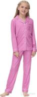 👕 veseacky unisex kids pajamas set, long sleeve button-down sleepwear, 2-piece pj set for 5-14 years logo