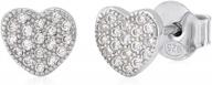 sterling silver 925 cubic zirconia pave heart stud earrings for kids - made in italy by unicornj logo