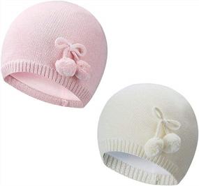img 1 attached to Vivobiniya Toddler Girl Winter Knit Hat 100% Cotton Baby Hats For Infants