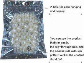 img 2 attached to 100-Piece Holographic Ziplock Mylar Bags, 4x5.9 Inch, Star Pattern Foil Sample Pouches for Candy, Jewelry, Lashes, Lip Gloss - Gift Baggies