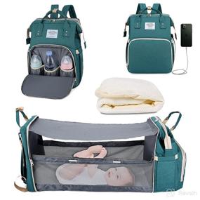 img 4 attached to Backpack Folding Portable Capacity Waterproof Diapering best: Diaper Bags