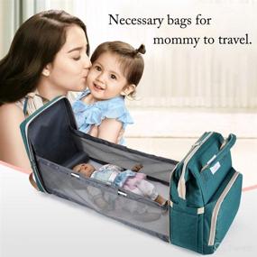 img 3 attached to Backpack Folding Portable Capacity Waterproof Diapering best: Diaper Bags