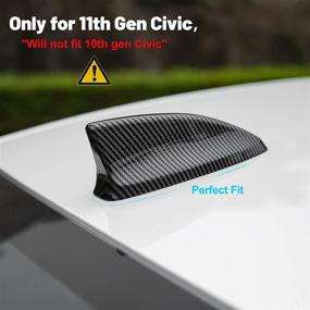 img 2 attached to 🚗 Enhance Your Honda Civic 2022 with Thenice Carbon Fiber Antenna Topper Car Shark Fin Cover: A Stylish Exterior Decoration for 11th Gen Civic