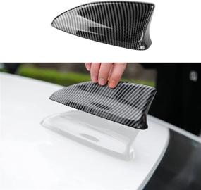 img 4 attached to 🚗 Enhance Your Honda Civic 2022 with Thenice Carbon Fiber Antenna Topper Car Shark Fin Cover: A Stylish Exterior Decoration for 11th Gen Civic