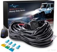 💡 mictuning hd 14awg 300w led light bar wiring harness with 40 amp fuse, relay, on-off rocker switch - blue (2lead) логотип