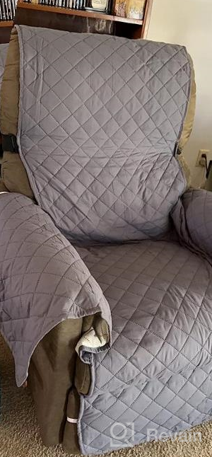 img 1 attached to H.VERSAILTEX Water Resistant Quilted Sofa Protector For Dogs, Cats And Pets - Loveseat Slipcover With Non-Slip Elastic Strap - 46" Seat Width (Burgundy/Tan) review by Janice Velasquez